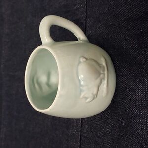 Craft California Nursery Cup Green Blue Duck Piggy Retro Baby Dishware Vintage